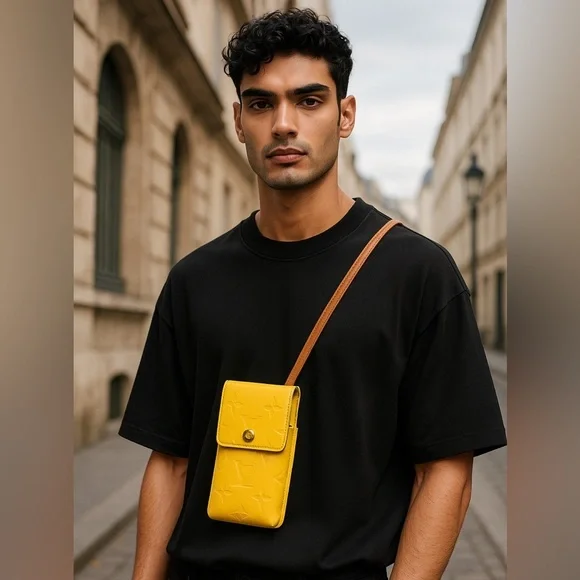 Vintage Louis Vuitton LV Crossbody Walker bag Yellow Vernis - Picture 3 of 12